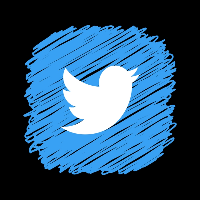 640x640 Twitter Scribble Square Icon, Twitter Logo, Twitter Vector