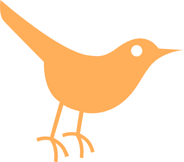 600x527 Light Orange Twitter Bird Icon Png, Clip Art For Web