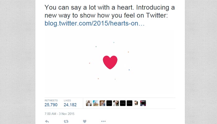 700x400 Twitter Ditches Favourites For 'likes' As It Replaces Stars