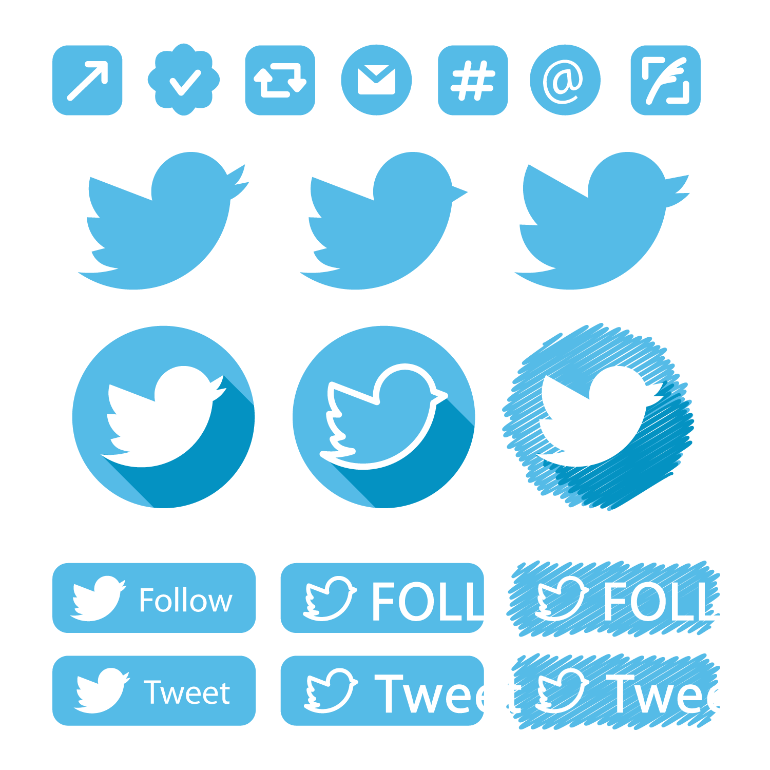1500x1500 Download Free Blue Media Twitter Material Vector Social Icon Icon