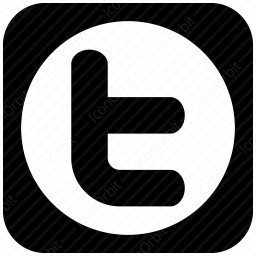 256x256 Twitter T Black And White Icon
