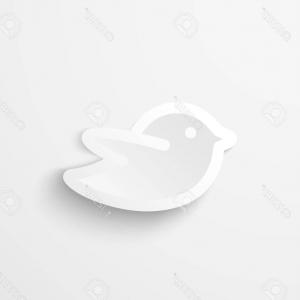300x300 Photostock Vector White Paper Twitter Bird With Shadow Social