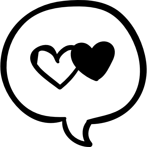 512x512 Speech Bubble With Two Hearts Icons Free Download