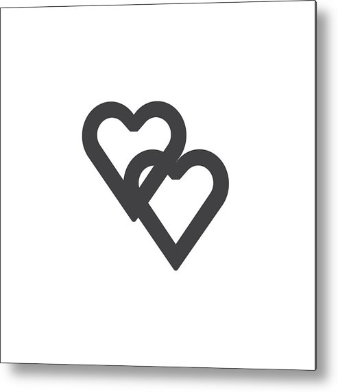 493x572 Two Hearts Icon Vector Metal Print