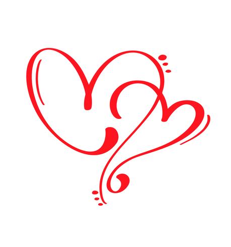 459x490 Couple Red Vector Valentines Day Hand Drawn Calligraphic Two