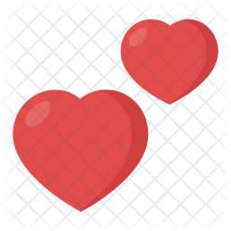 256x256 Two Hearts Icon Of Flat Style