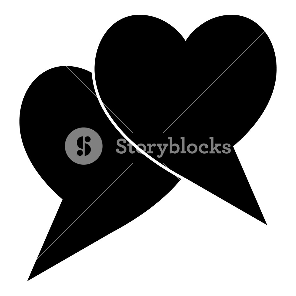 1000x1000 Two Hearts Icon Simple Illustration Of Two Hearts Vector Icon