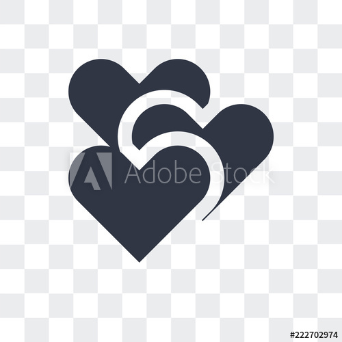 500x500 Two Hearts Icon Isolated On Transparent Background Modern