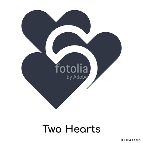 500x500 Two Hearts Icon Isolated On White Background Modern And Editable