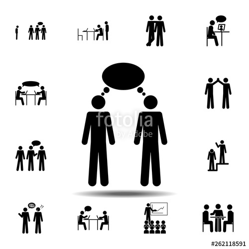 500x500 The Dialogue Of Two People Icon Simple Glyph, Flat Vector Element