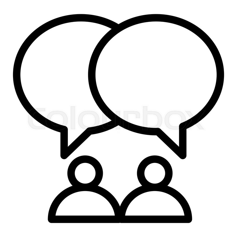 800x800 Two People And Dialogue Line Icon Stock Vector Colourbox