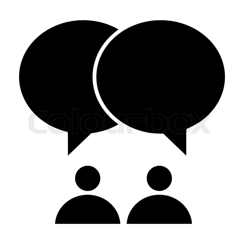 800x800 Two People And Dialogue Solid Icon Stock Vector Colourbox