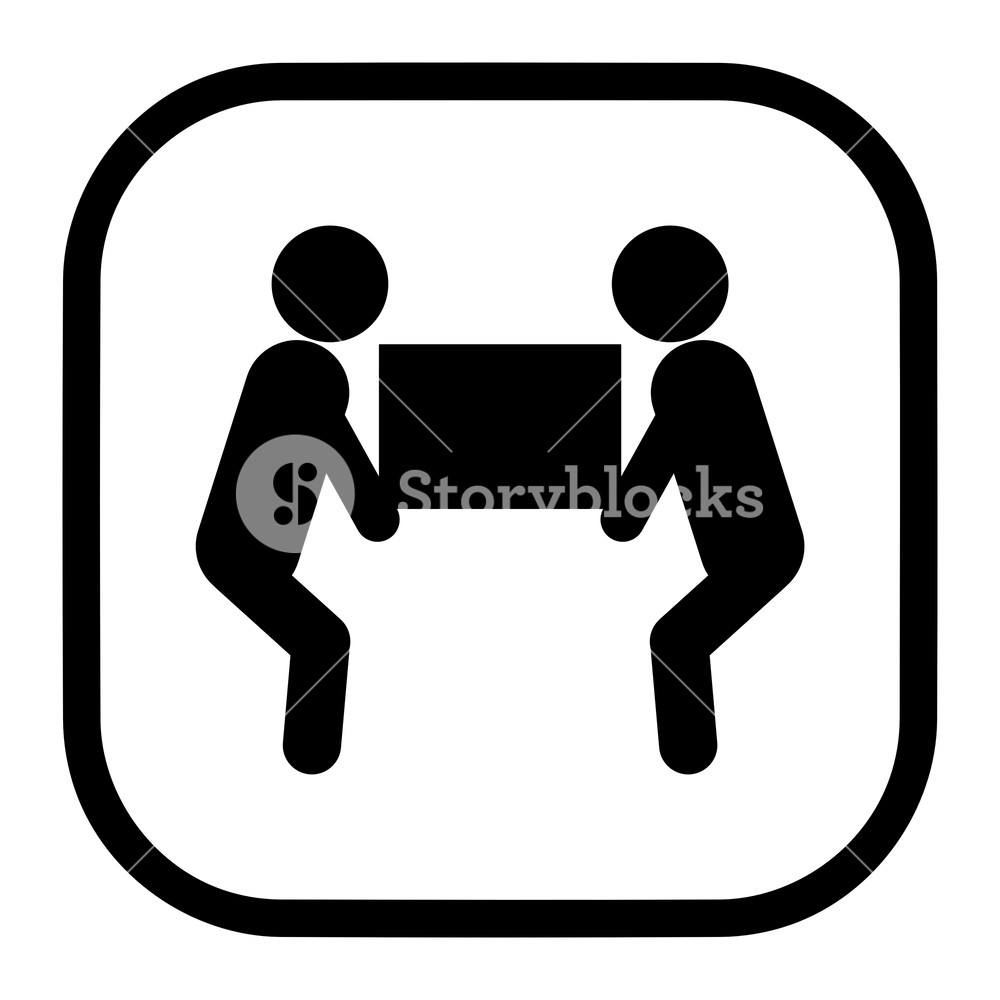 Two Person Heavy Lift Symbol Icon Vector For Packaging Concept 1000x1000 Two Person Heavy Lift Symbol Icon Vector For Packaging Concept