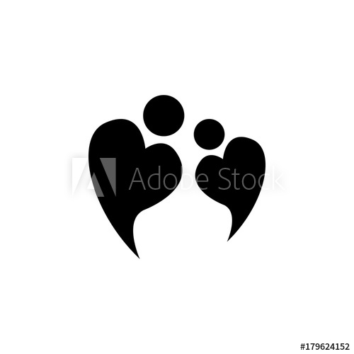 Vector Logo Icon Of Two People In Love Forming Heart Symbol Icon 500x500 Vector Logo Icon Of Two People In Love Forming Heart Symbol Icon