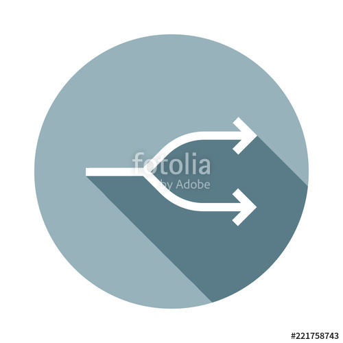 500x500 Two Way Arrow Symbol, Arrow Icon In Flat Long Shadow Style One