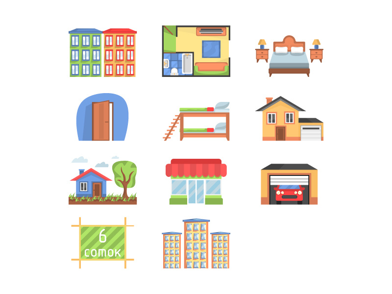 800x600 Icons For Different Types Of Real Estate