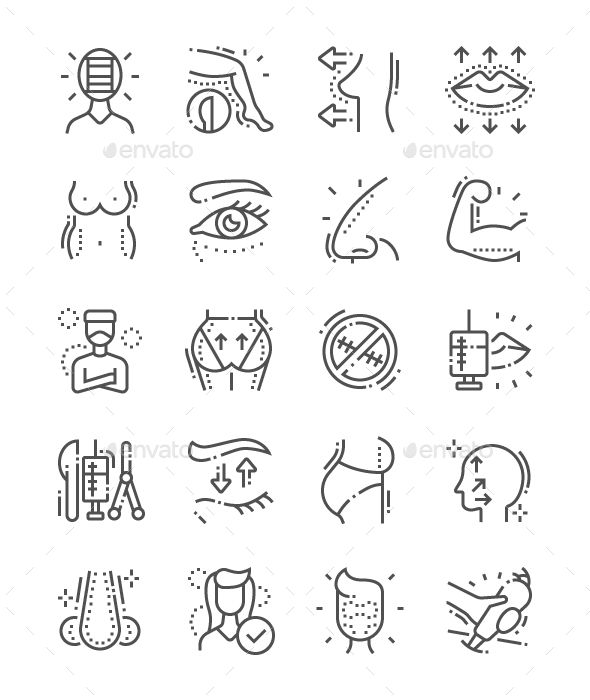 590x700 Plastic Surgery Line Icons Icons Plastic Surgery, Types