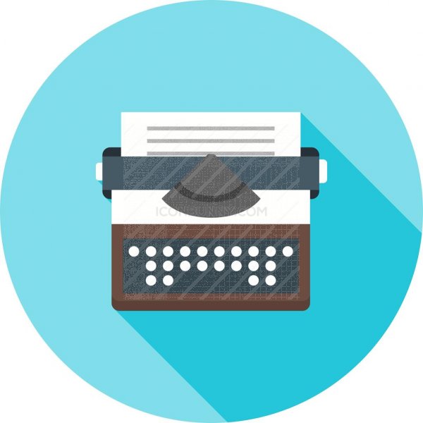 600x600 Typewriter Flat Shadowed Icon