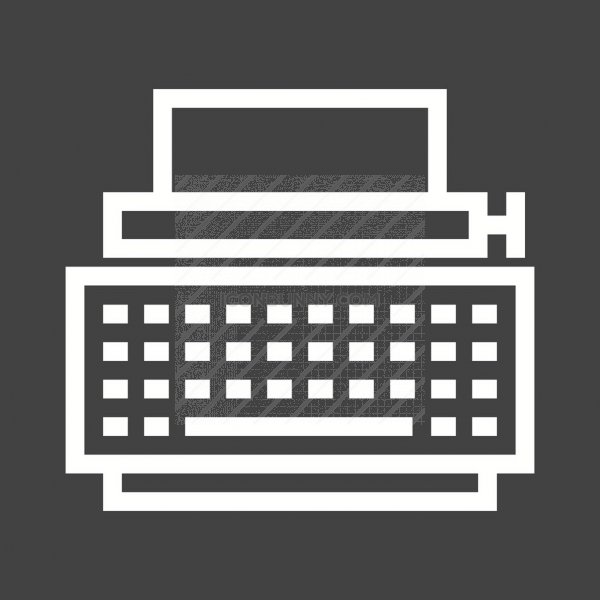 600x600 Typewriter Line Inverted Icon