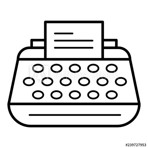 500x500 Office Typewriter Icon Outline Office Typewriter Vector Icon