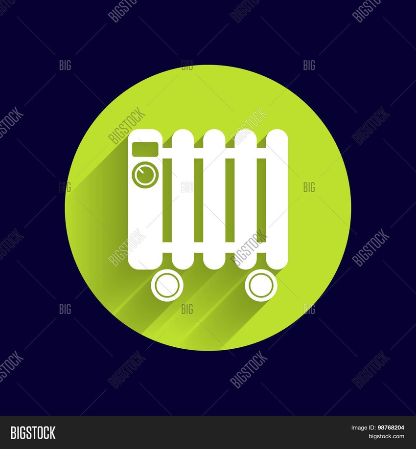 850x918 Typical Heater Filled Radiator Icon Symbol Electric Stock Vector