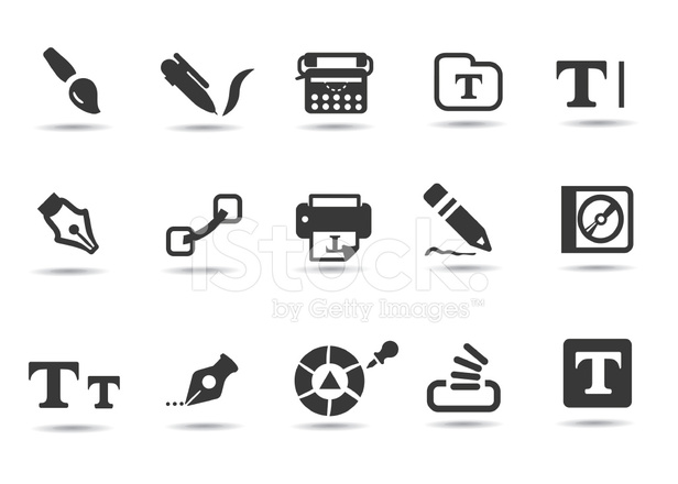 Typography Icons Stock Vector 616x440 Typography Icons Stock Vector