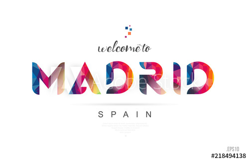 Welcome To Madrid Spain Card And Letter Design Typography Icon 500x323 Welcome To Madrid Spain Card And Letter Design Typography Icon