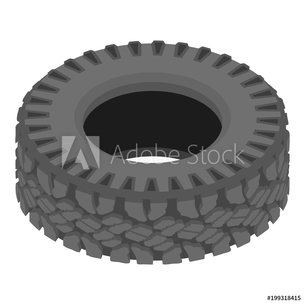 1000x1000 Photo Art Print Motoring Tyre Icon, Isometric Style Europosters