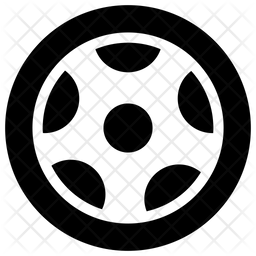 256x256 Tyre Icon Of Glyph Style