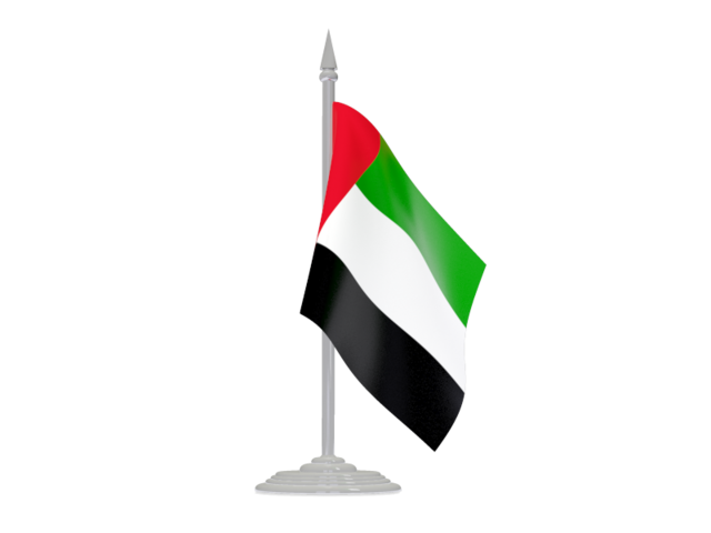 640x480 Flag With Flagpole Illustration Of Flag Of United Arab Emirates