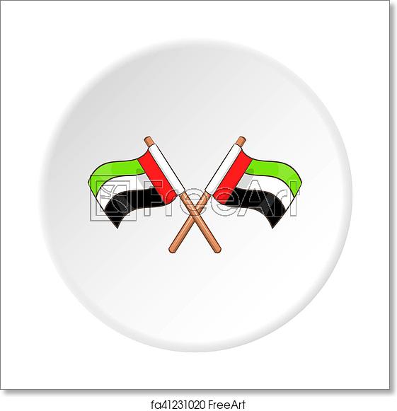 561x581 Free Art Print Of Uae Flag Icon, Cartoon Style Uae Flag Icon