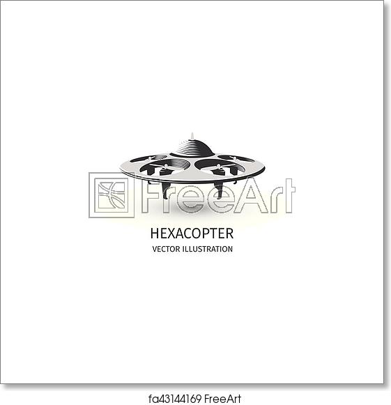 561x581 Free Art Print Of Isolated Rc Drone Logo On White Uav Technology