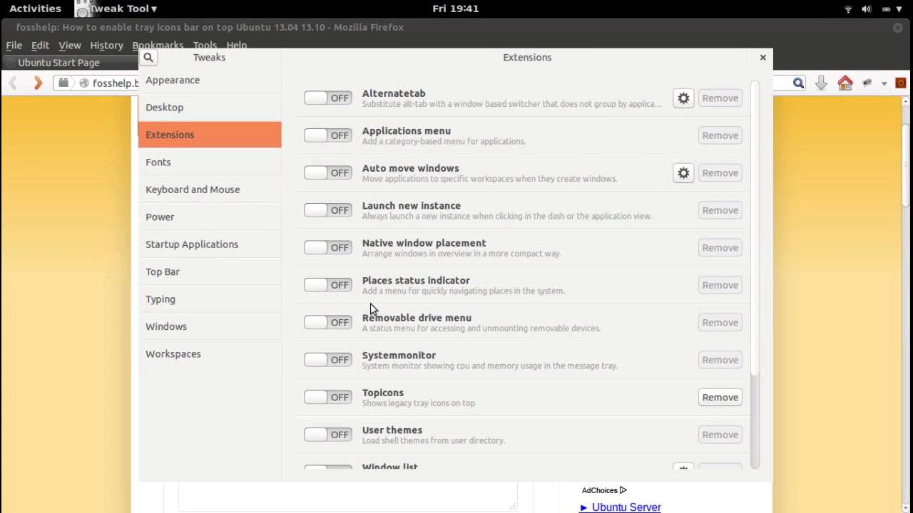1280x720 How To Enable Tray Icons Bar On Top Ubuntu Gnome