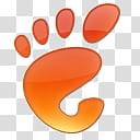 128x128 Ubuntu Linux Logo Icon, Gnome Fire, Orange Footprint Raster Art