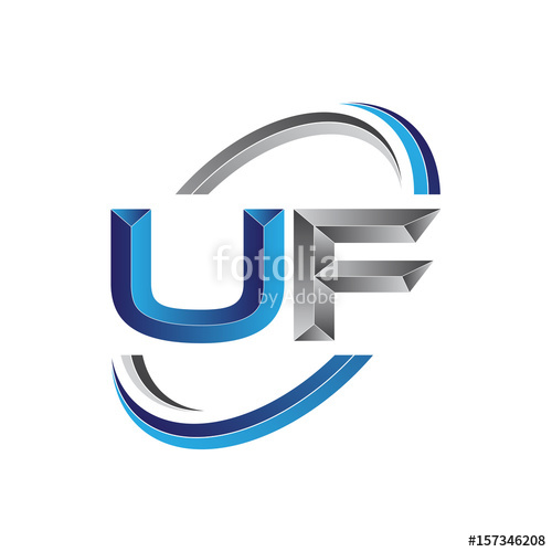 500x500 Simple Initial Letter Logo Modern Swoosh Uf Stock Image
