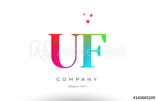 500x322 Uf U F Colored Rainbow Creative Colors Alphabet Letter Logo Icon