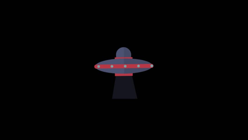 852x480 Ufo Icon Animation With Black Stock Footage Video