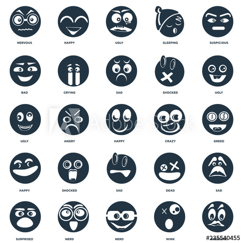 Elements Such As Pressure, Wink, Nerd, Surprised, Ugly, Crazy, Sad 500x500 Elements Such As Pressure, Wink, Nerd, Surprised, Ugly, Crazy, Sad