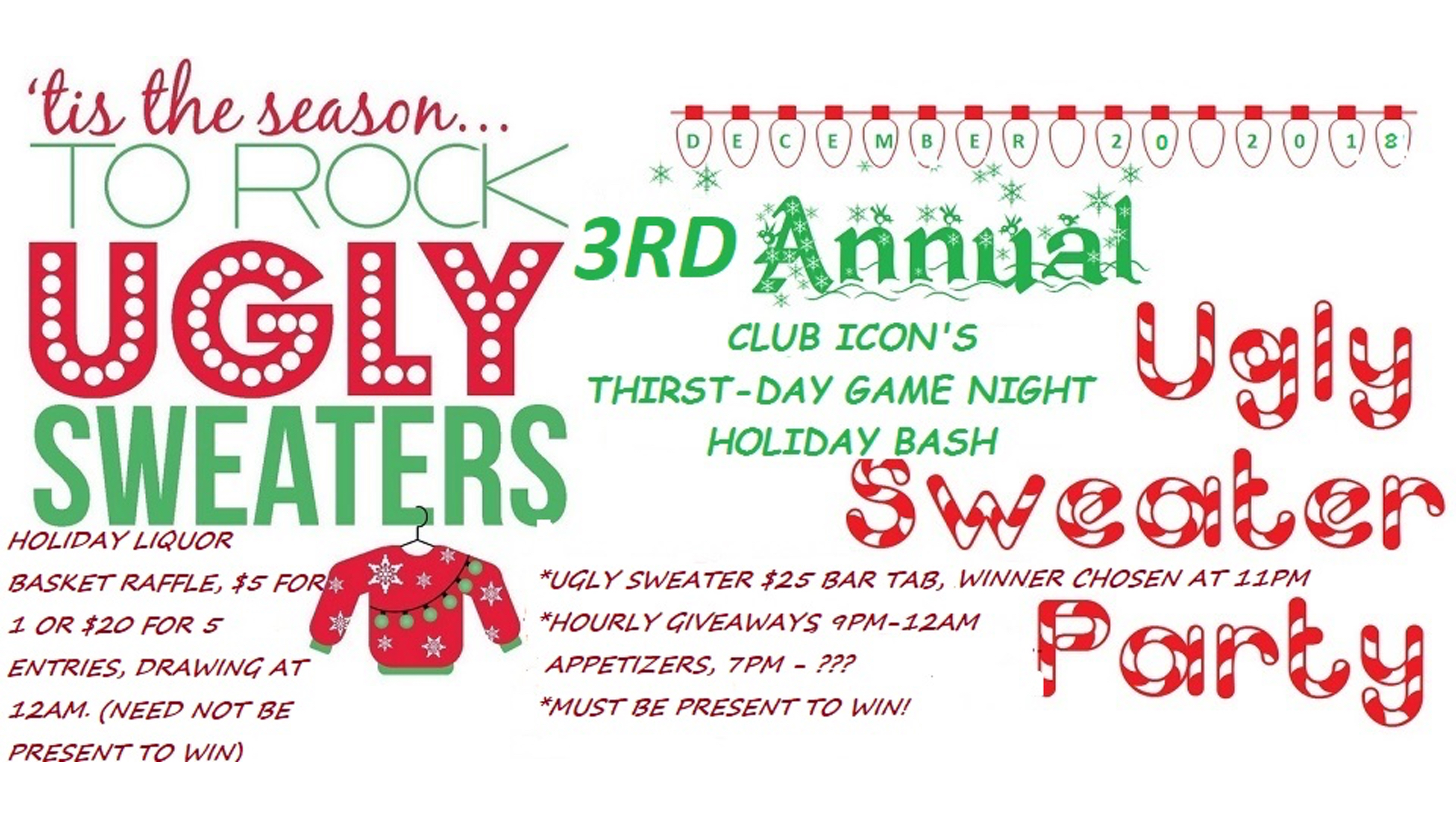 1920x1080 Annual Ugly Sweater Party Club Icon