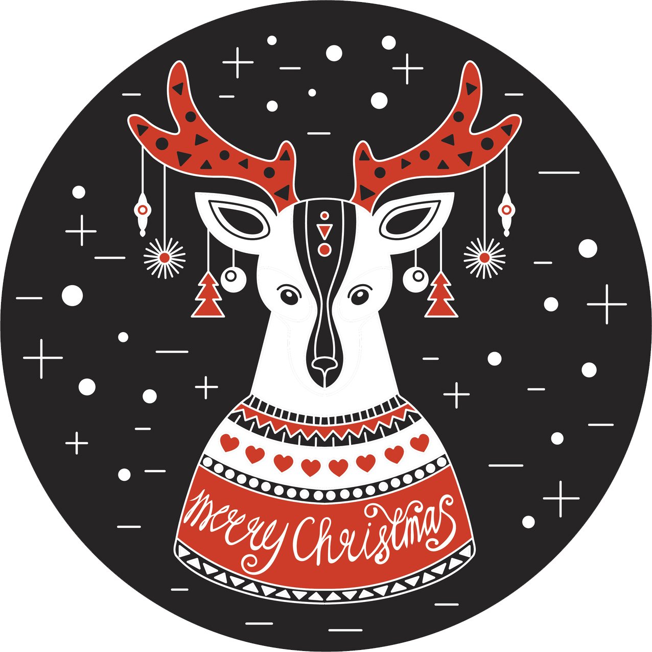 1276x1276 Festive Reindeer In Ugly Christmas Sweater Cartoon