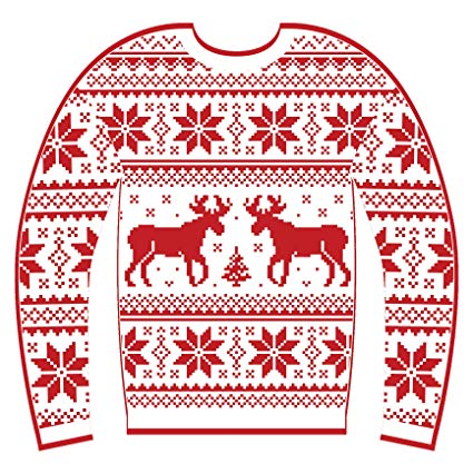 425x425 Red Ugly Christmas Holiday Sweater Icon Vinyl Decal