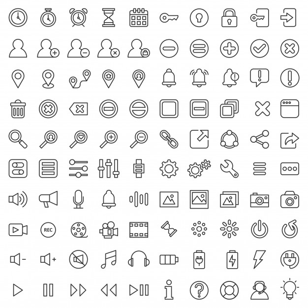 626x626 Set Of Basic Ui Ux Icon Asset Vector Premium Download