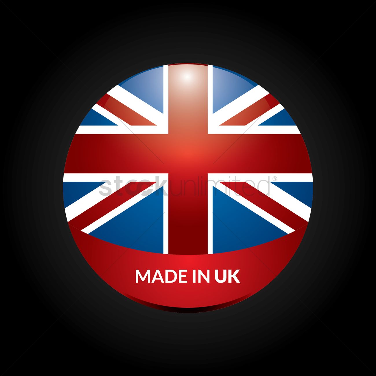 1300x1300 Made In Uk Flag Icon Vector Image