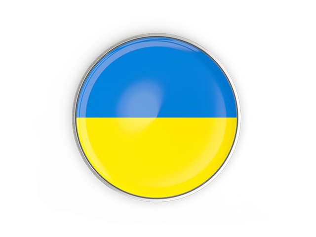 640x480 Round Button With Metal Frame Illustration Of Flag Of Ukraine