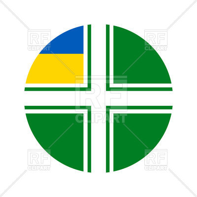400x400 Round Icon Of Sea Guard Of Ukraine Flag On White Background Vector