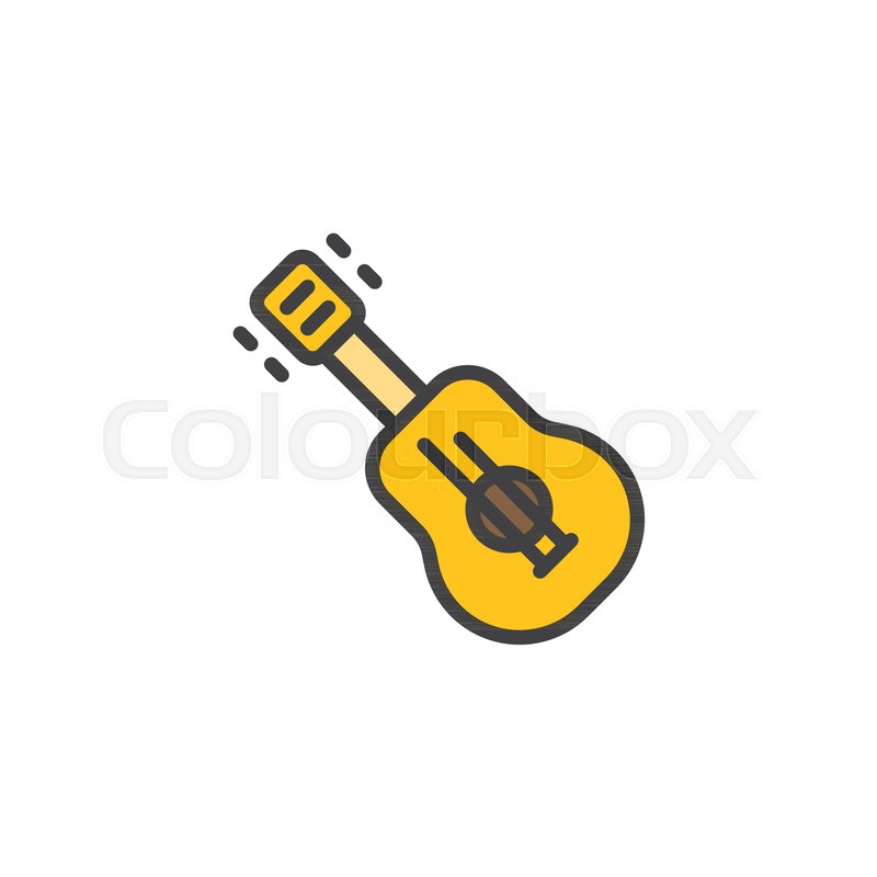 800x800 Acoustic Guitar Filled Outline Icon, Stock Vector Colourbox