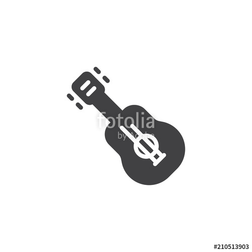 500x500 Acoustic Guitar Vector Icon Filled Flat Sign For Mobile Concept