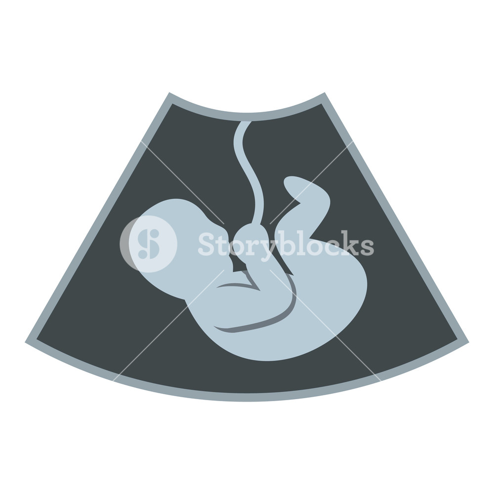 1000x1000 Ultrasound Baby Icon Flat Illustration Of Ultrasound Baby Vector