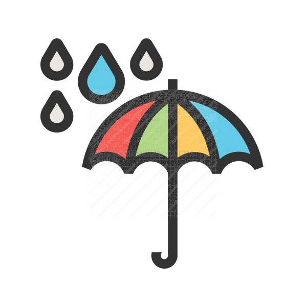 600x600 Umbrella With Rain Line Filled Icon