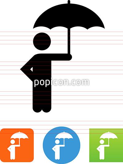 400x533 Person Standing Under An Umbrella Icon